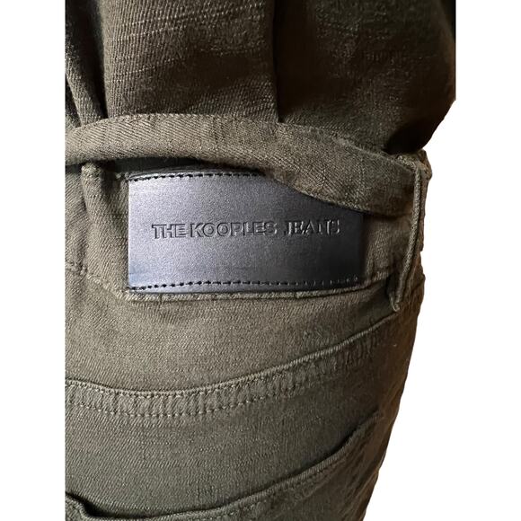 The Kooples Studded Kaki Linen Belted Jumpsuit Size 1 French Brand True To Size - Picture 9 of 15